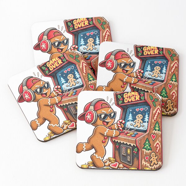 Item preview, Gingerbread Man Christmas Retro Arcade Cabinet Player Art designed and sold by chem3a-wst.