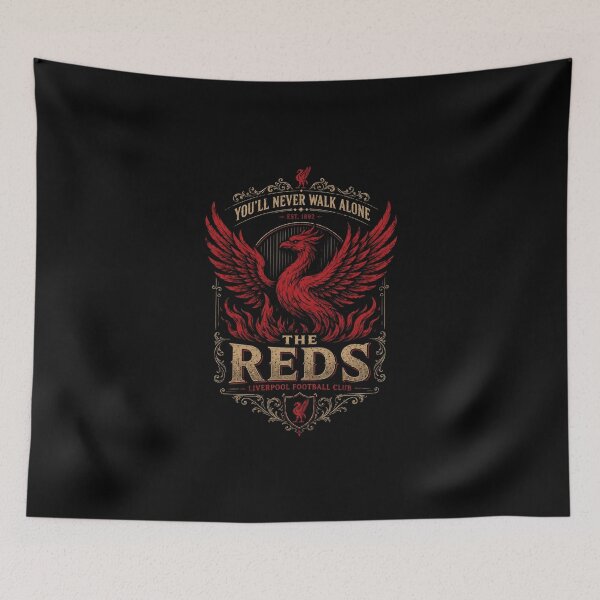 Item preview, Vintage Liverpool Phoenix – The Reds – You'll Never Walk Alone Gothic Football Art designed and sold by WildTrace.
