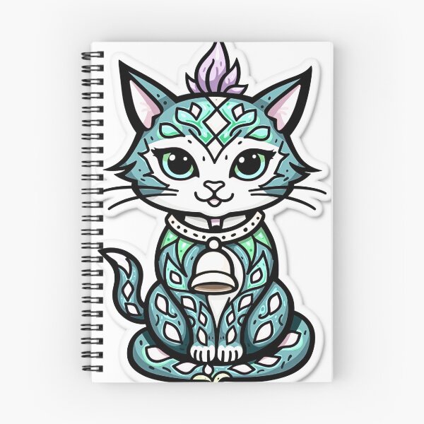 Item preview, Tribal Whimsy Cat Tattoo Flash Design designed and sold by Qubivibe.