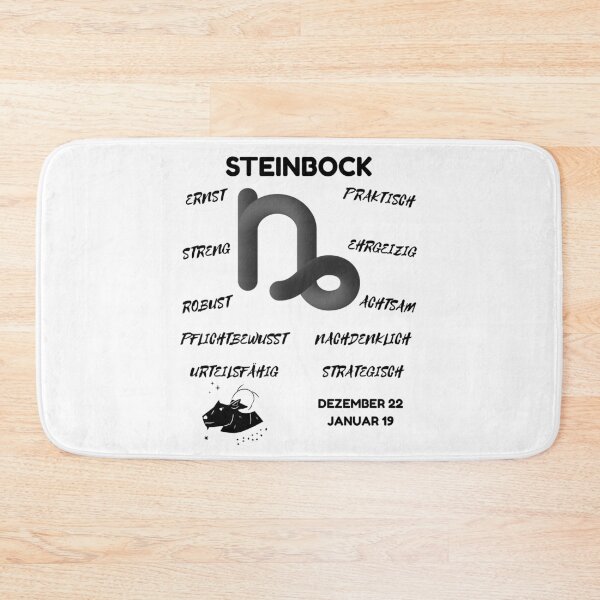 Item preview, Steinbock Zodiac Sign Astrology Symbol Horoscope - Classic Black & White (German Version) designed and sold by ZODIARA.