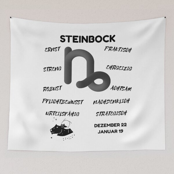 Artikelvorschau, Steinbock Sternzeichen Astrologie Horoskop Symbol - Classic Black & White entworfen und verkauft von ZODIARA.