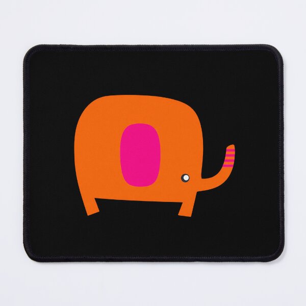 Item preview, Cute Orange Elephant with Pink Ear and Trunk designed and sold by -KRAFTWERK.