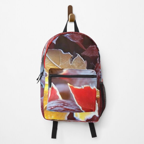 Item preview, Frosted Red and Gold Maple Leaves — First Frost Autumn Nature Photography designed and sold by LYAN-STORE.