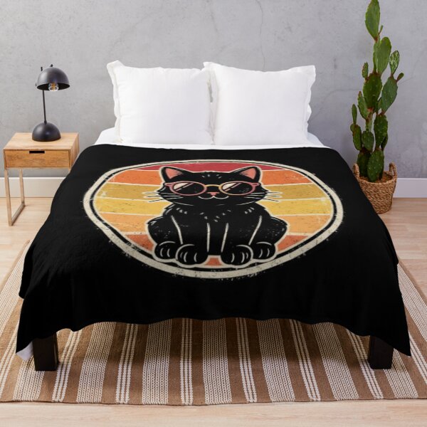 Artikelvorschau, Coole schwarze Katzen-Sonnenbrille im Retro-Sonnenuntergangs-Stil entworfen und verkauft von PrintforDesign.