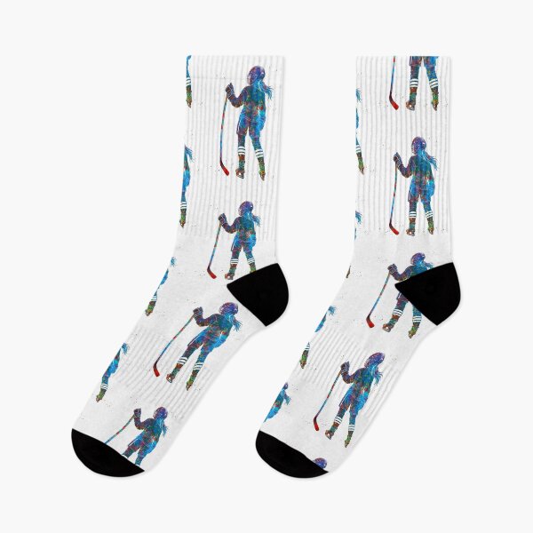 Item preview, Female Ice Hockey Player Watercolor Art designed and sold by Liededrom..