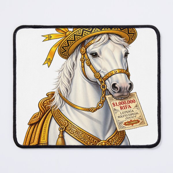 Item preview, EL CABALLO RIFA $1,000,000 - Majestic White Horse Loteria Card 28 | Millionaire Edition - Royal Charro Style designed and sold by HydStyle99.
