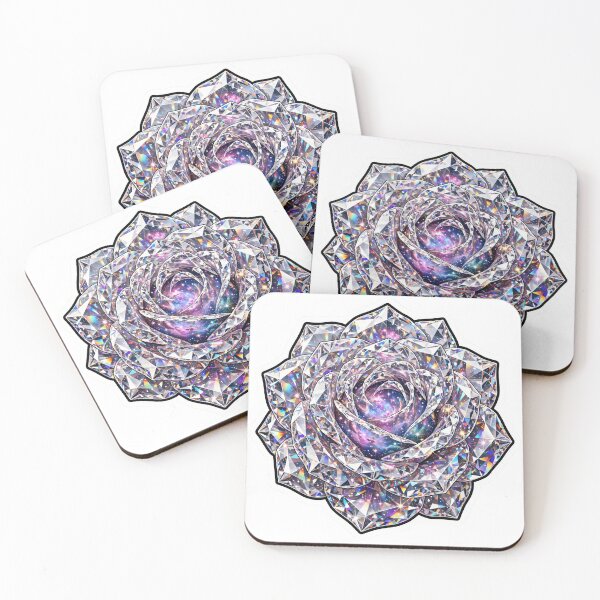 Item preview, Crystal Galaxy Rose Sticker - Giant Faceted Diamond Rose With Purple Nebula designed and sold by Crystal Critters .
