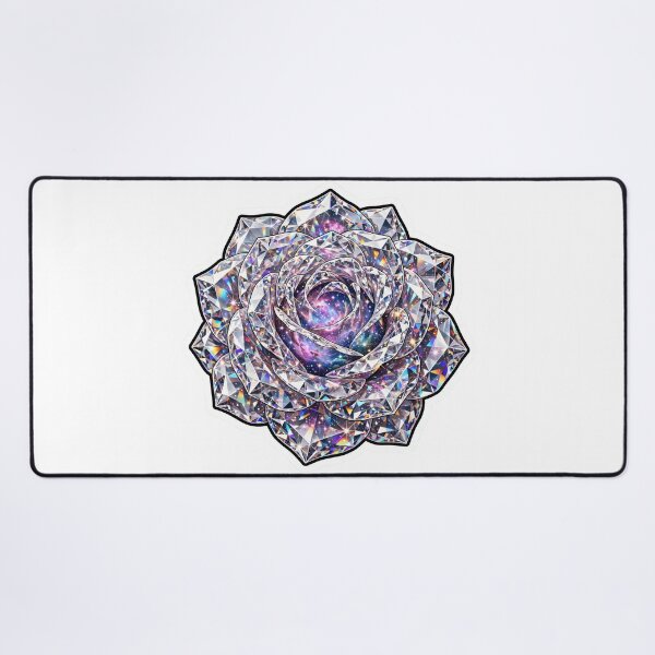 Item preview, Crystal Galaxy Rose Sticker - Giant Faceted Diamond Rose With Purple Nebula designed and sold by Crystal Critters .