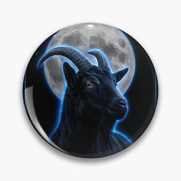 Item preview, Midnight Moon Goat – Blue Aura Gothic Fantasy designed and sold by Witch Joseph.