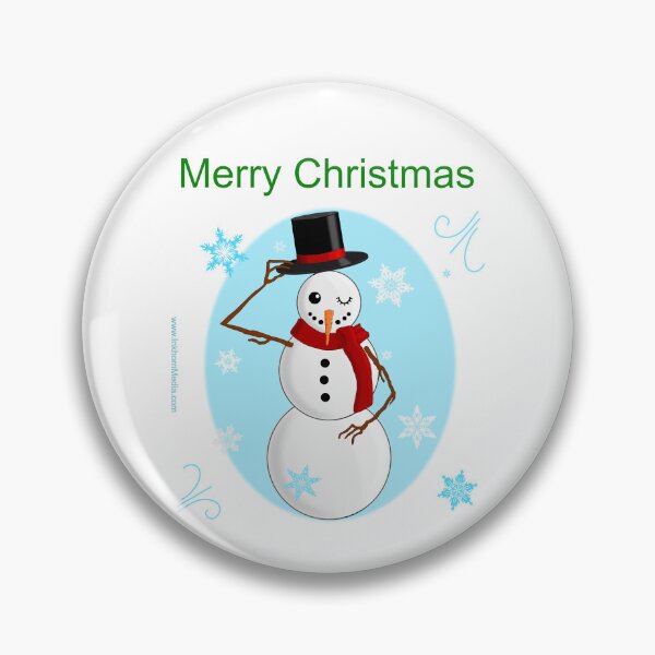 Item preview, snowman winking, tipping hat and wishing Merry Christmas designed and sold by Inkhornmedia.