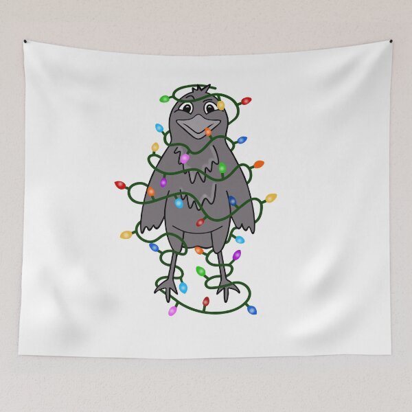 Item preview, Festive Crow Wrapped In Christmas Tree Lights designed and sold by Sartoris Art.