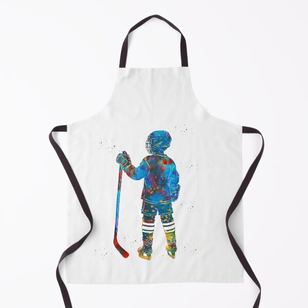 Item preview, Little Boy Ice Hockey Player Watercolor Art designed and sold by Liededrom..