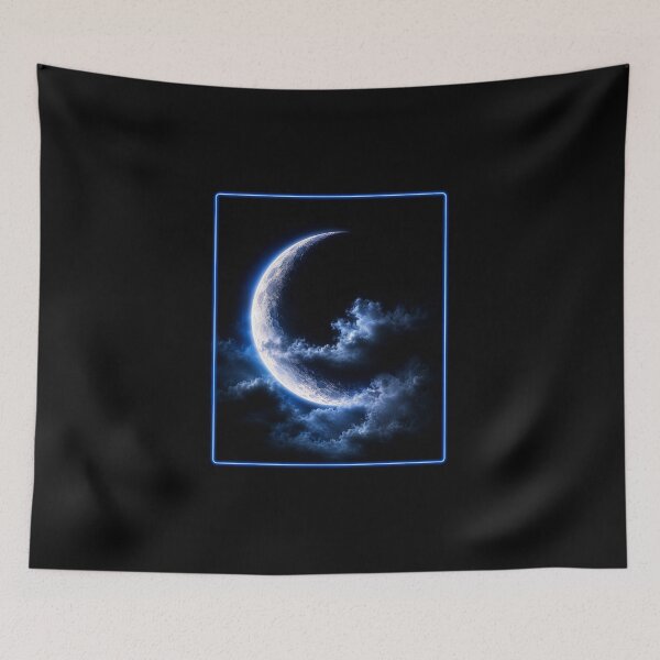 Item preview, Celestial Blue Crescent Moon Glowing Clouds Night Sky designed and sold by Witch Joseph.
