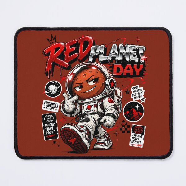 Item preview, Red Planet Day Mars Astronaut Y2K Streetwear designed and sold by CloudyCatArt.
