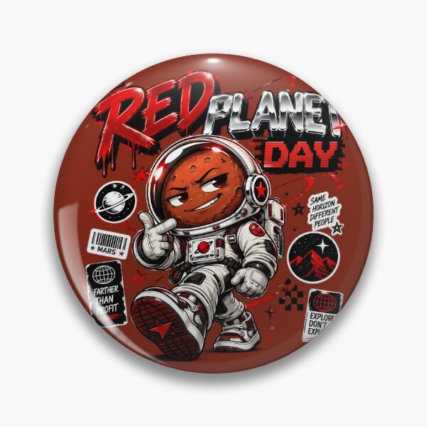 Item preview, Red Planet Day Mars Astronaut Y2K Streetwear designed and sold by CloudyCatArt.