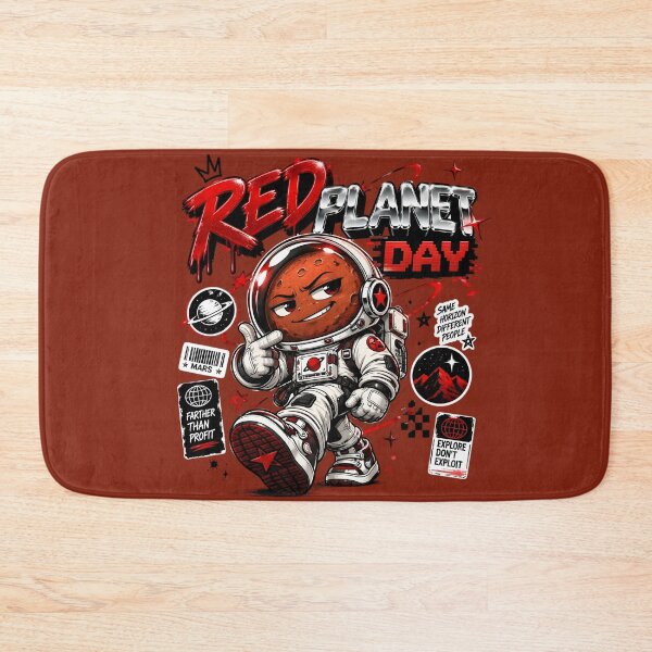 Aperçu de l'œuvre Journée de la Planète Rouge, Mars, Astronaute, Streetwear Y2K créée et vendue par CloudyCatArt.