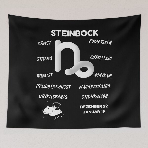 Artikelvorschau, Steinbock Sternzeichen Astrologie Horoskop Symbol - Classic White & Black entworfen und verkauft von ZODIARA.