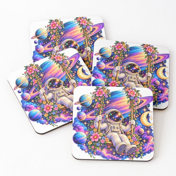 Item preview, Astronaut Swing in a Floral Galaxy designed and sold by TinyWeird.