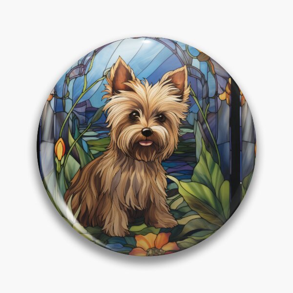 Item preview, Stained Glass Yorkshire Terrier Dog Art designed and sold by pinkal.