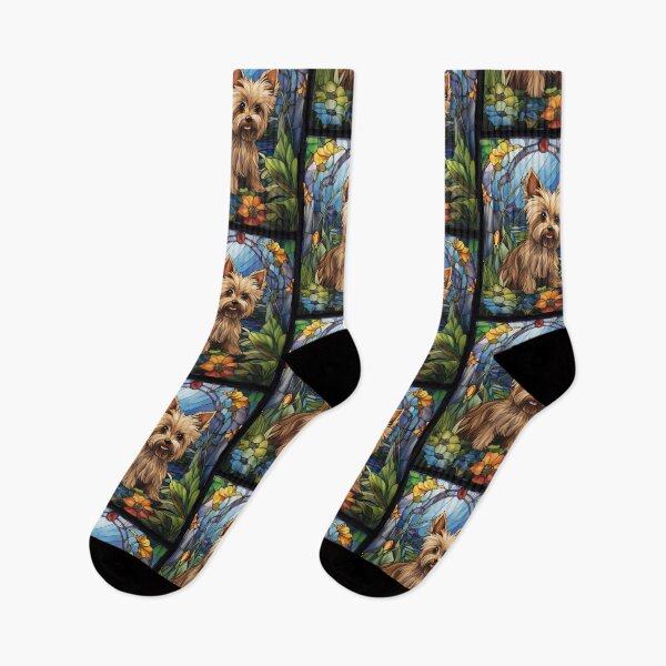 Artikelvorschau, Buntglas-Kunstwerk mit Yorkshire Terrier-Motiv entworfen und verkauft von pinkal.