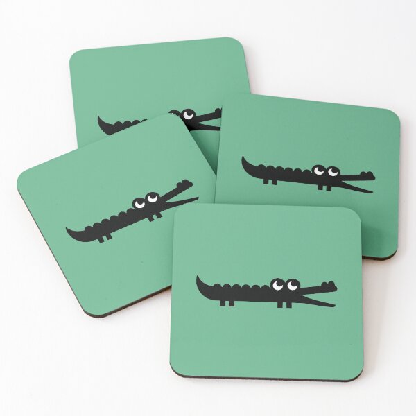 Item preview, Cocodrilo negro minimalista con grandes ojos saltones. designed and sold by -KRAFTWERK.
