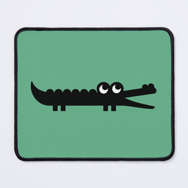 Item preview, Minimalist Black Crocodile with Big Googly Eyes designed and sold by -KRAFTWERK.