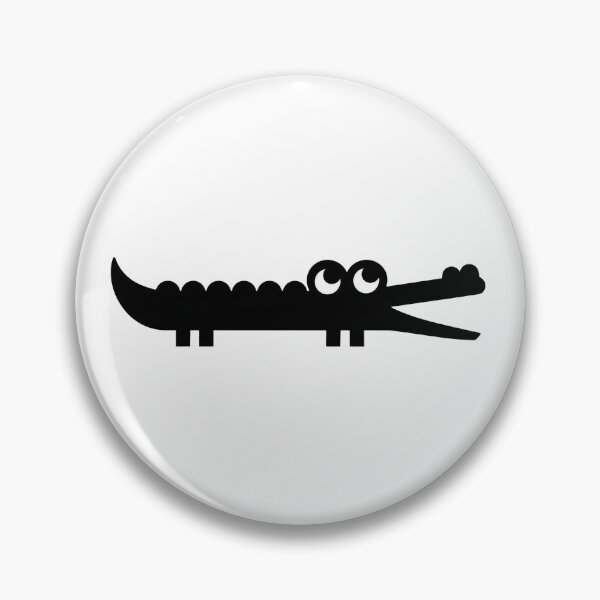 Item preview, Cocodrilo negro minimalista con grandes ojos saltones. designed and sold by -KRAFTWERK.