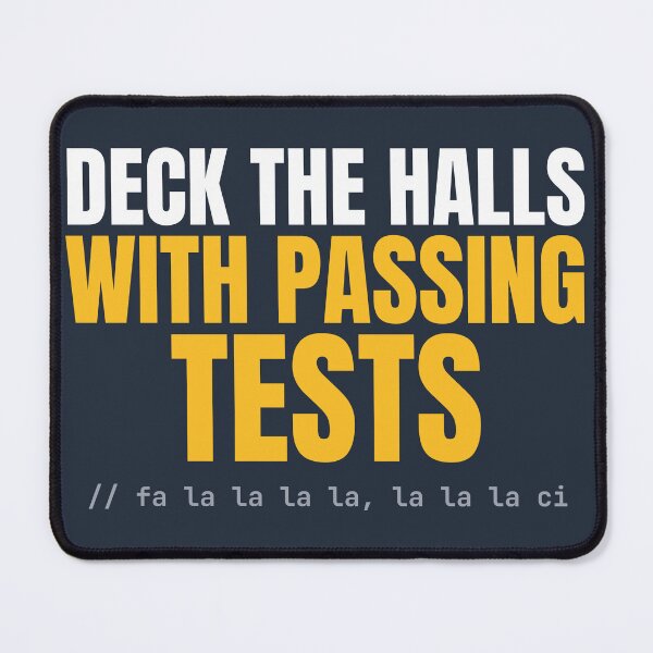 Aperçu de l'œuvre Deck The Halls With Passing Tests — QA Developer Christmas Sweater créée et vendue par AutomationDataCamp ⭐⭐⭐⭐⭐.