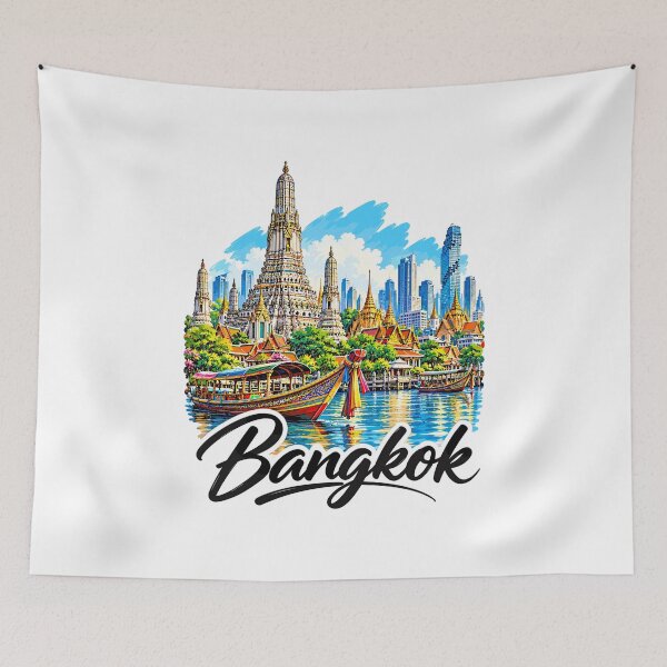 Item preview, Bangkok Thailand Wat Arun Travel Art designed and sold by EdwinkOne.