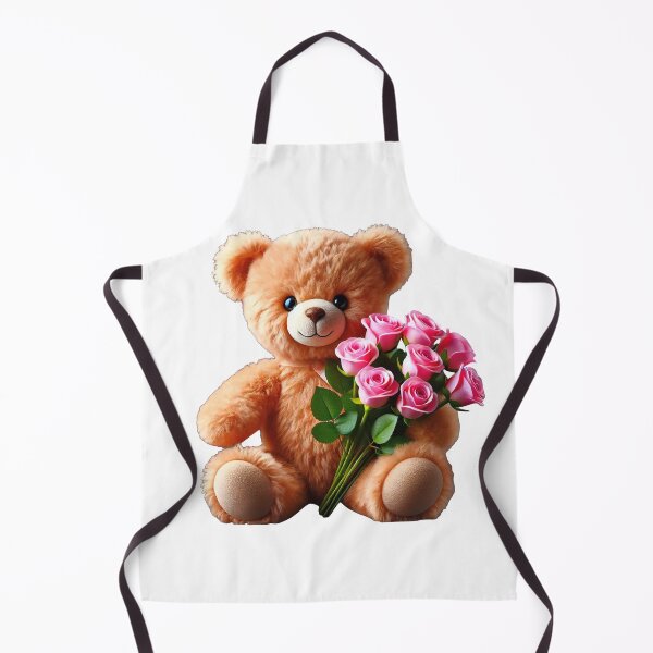 Item preview, Adorable Cuddly Teddy Bear with Pink Roses Shapes Mania designed and sold by Shapes-Mania.