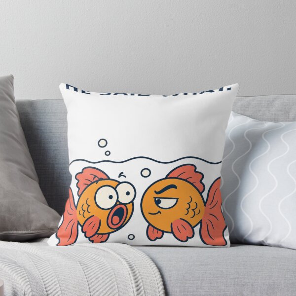 Item preview, He Said What Funny Fish Sticker — Gossiping Goldfish Decal designed and sold by ryleemaxwell.