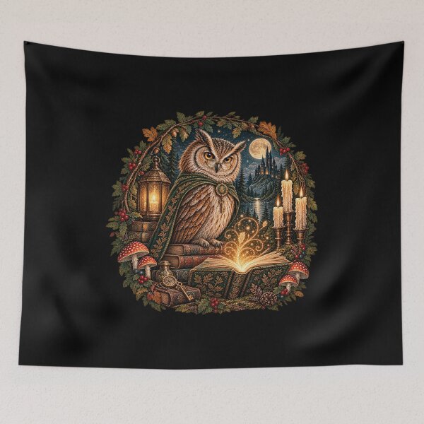 Item preview, Magical Owl – Woodland Bookkeeper designed and sold by Scarlett-Goods.