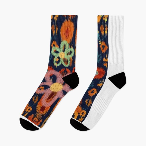 Item preview, Boho Retro Floral Pattern with Colorful Abstract Flowers and Ikat Texture designed and sold by bakosshops.