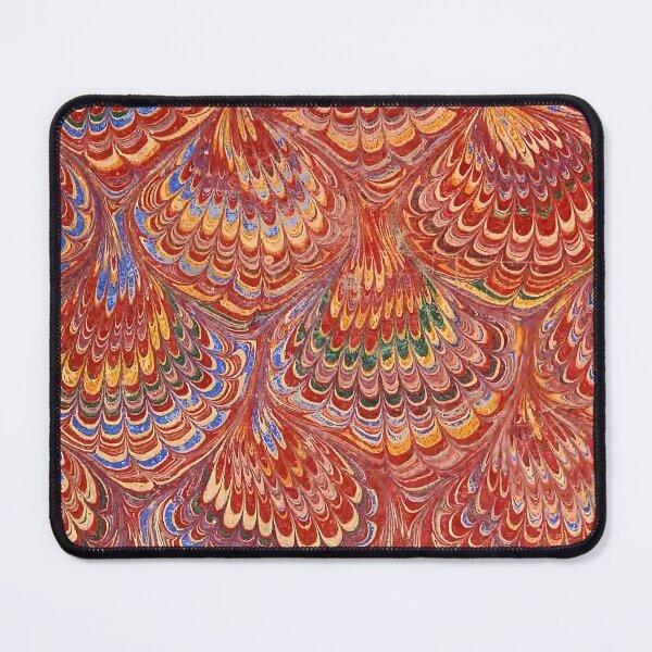 Item preview, Vintage Peacock Marbled Paper Red & Gold designed and sold by footnotes-club.