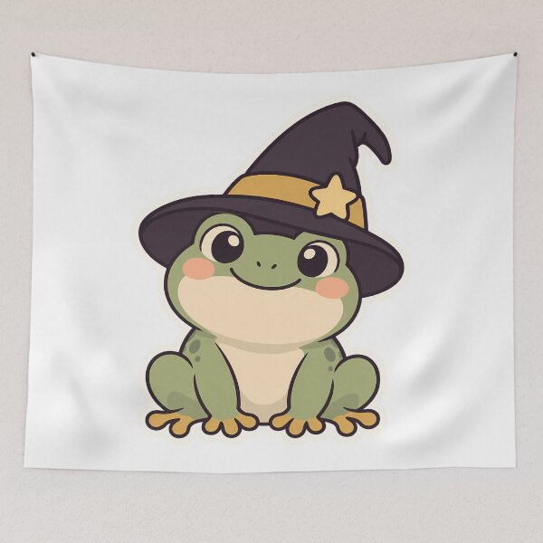Item preview, Witch Frog Wearing a Tall Pointed Hat designed and sold by OuqCreations.