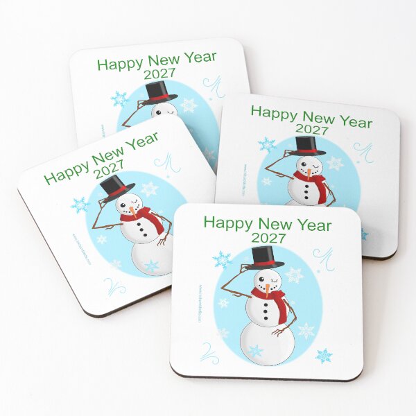 Item preview, Snowman wishing you happy new year 2027 designed and sold by Inkhornmedia.