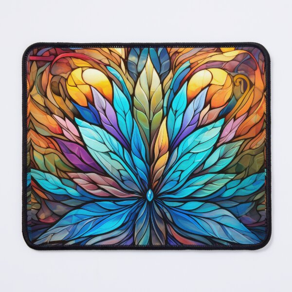 Item preview, Fractal Stained Glass Lotus Flower Pattern designed and sold by pinkal.
