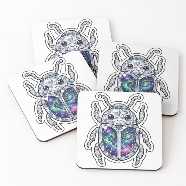 Item preview, Crystal Galaxy Beetle Sticker - Giant Faceted Diamond Scarab With Spiral Nebula designed and sold by Crystal Critters .