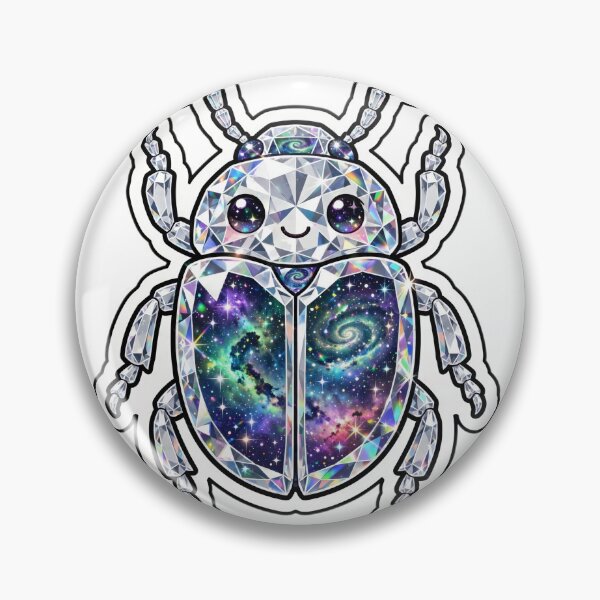 Item preview, Crystal Galaxy Beetle Sticker - Giant Faceted Diamond Scarab With Spiral Nebula designed and sold by Crystal Critters .