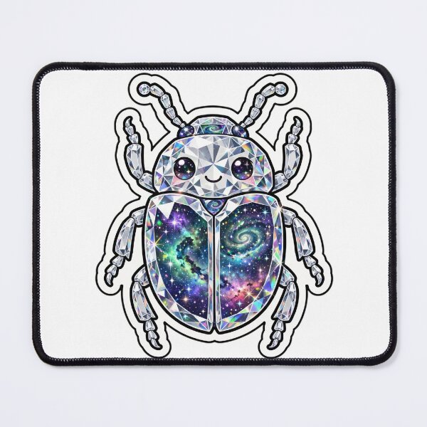 Item preview, Crystal Galaxy Beetle Sticker - Giant Faceted Diamond Scarab With Spiral Nebula designed and sold by Crystal Critters .