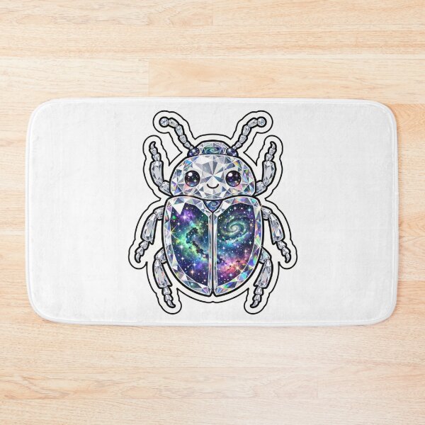Item preview, Crystal Galaxy Beetle Sticker - Giant Faceted Diamond Scarab With Spiral Nebula designed and sold by FineLineBotanical .
