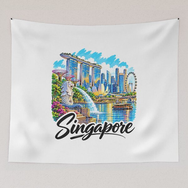 Aperçu de l'œuvre Singapour, la Cité-Jardin, Art du Voyage créée et vendue par EdwinkOne.