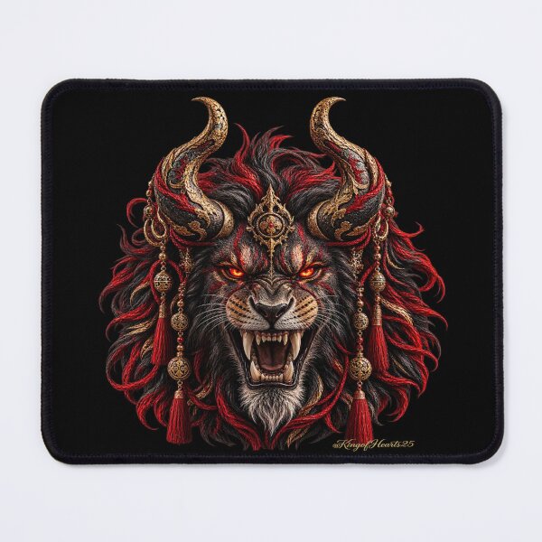 Item preview, lion oni Japanese demon warrior dark fantasy designed and sold by KingofHearts25.