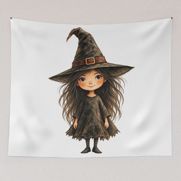 Item preview, The Little Hearth Witch | Whimsical Halloween Illustration designed and sold by Whatever Works.