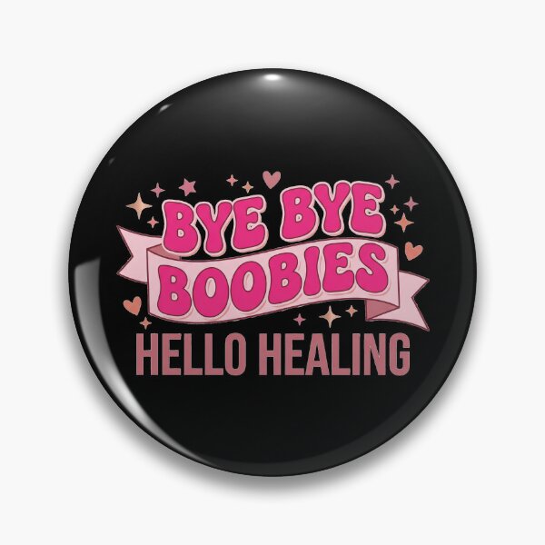 Item preview, Bye Bye Boobies Hello Healing Retro Pink Graphic designed and sold by Seeding Serendipity.