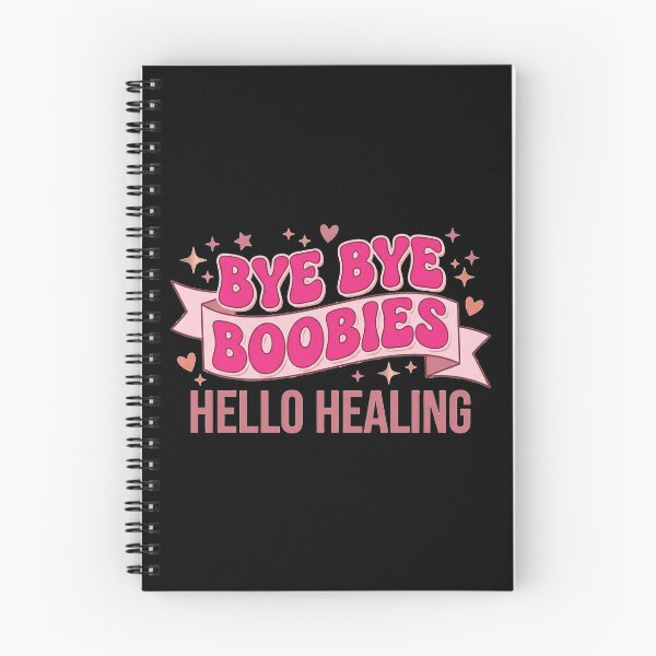 Item preview, Bye Bye Boobies Hello Healing Retro Pink Graphic designed and sold by Seeding Serendipity.