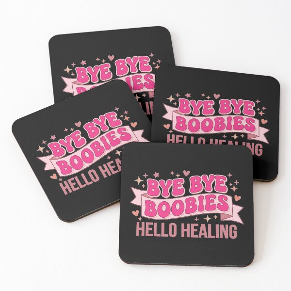 Item preview, Bye Bye Boobies Hello Healing Retro Pink Graphic designed and sold by Seeding Serendipity.
