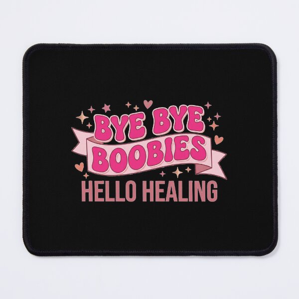 Item preview, Bye Bye Boobies Hello Healing Retro Pink Graphic designed and sold by Seeding Serendipity.