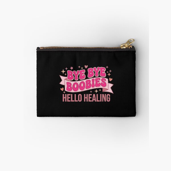 Item preview, Bye Bye Boobies Hello Healing Retro Pink Graphic designed and sold by Seeding Serendipity.