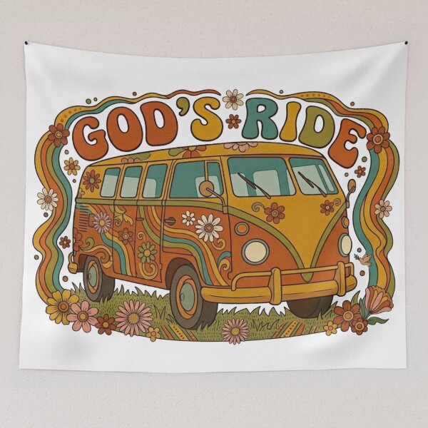 Item preview, God's Ride Retro Style Van 70s designed and sold by MantoSagrado.